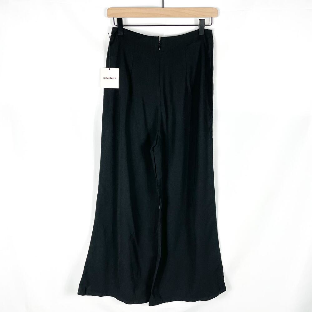 Superdown Brooke Black Wide Leg Pants Cropped High Rise‎ Culottes Women's Sz S - Picture 9 of 12